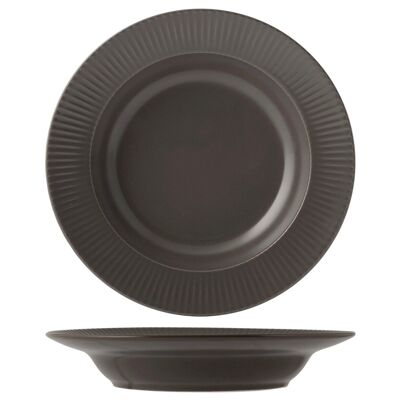 Quebec soup plate in brown stoneware cm 23
