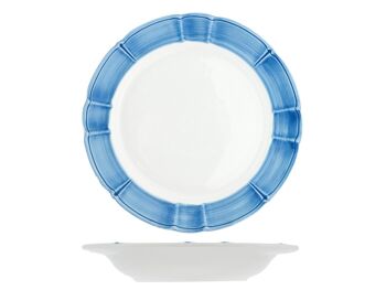 Assiette creuse Rodi en céramique avec bordure bleue cm 22 3