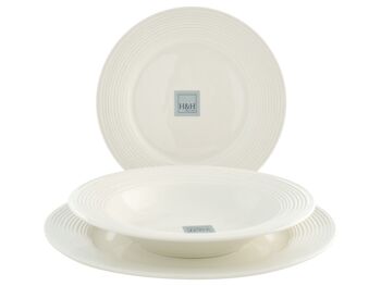 Petite assiette Newport aile en porcelaine blanche 21 cm 2