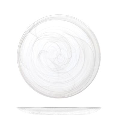 Alabaster white glass fruit plate 21 cm