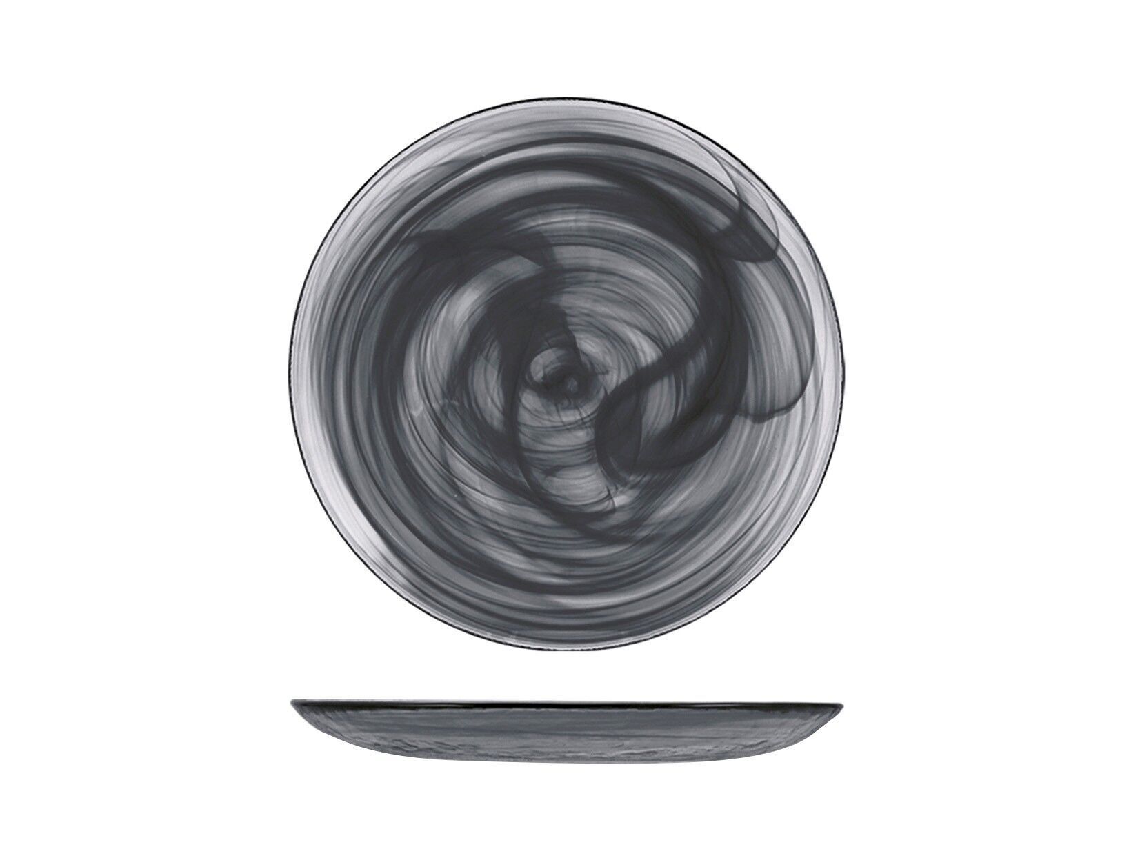 Piatto frutta Alabastro in vetro nero cm 21