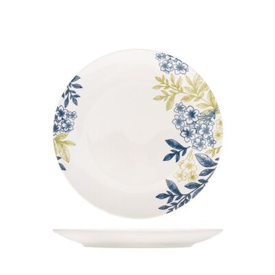 Plato fruta Amaranta de porcelana decorada cm 19.