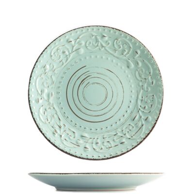 Courtyard fruit plate in blue stoneware 21 cm