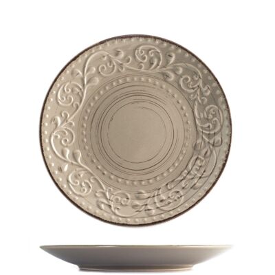 Courtyard fruit plate in dove gray stoneware 21 cm