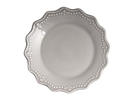 Piatto frutta Crowne in stoneware grigio cm 21