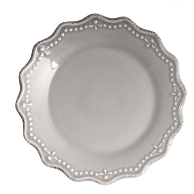 Piatto frutta Crowne in stoneware grigio cm 21