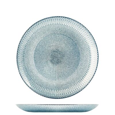Glam fruit plate in blue glass cm 21.