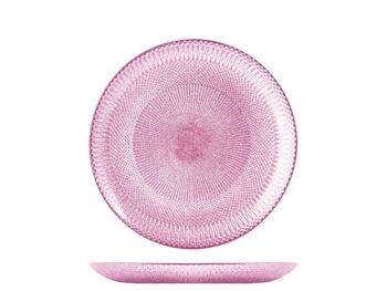 Assiette à fruits Glam en verre rose cm 21. 2