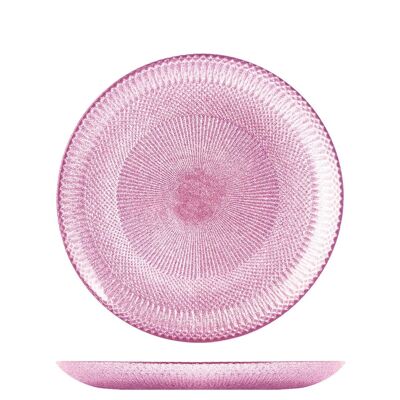 Plato de frutas Glam de cristal rosa cm 21.