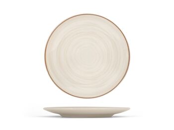 Assiette à fruits Goji en grès couleur beige forme coupe 19 cm 2