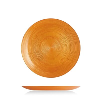 Hoche Obstteller aus orangefarbenem Glas 22 cm