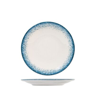 Plato de frutas de porcelana azul y marfil Júpiter 21 cm