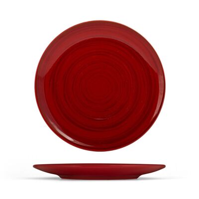 Mango fruit plate in stone ware red color coupe shape 19 cm