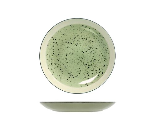 Piatto frutta Mimosa in stoneware verde cm 20,5