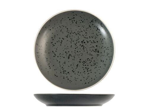 Piatto frutta Mineral in stoneware colore grigio antracite cm 20,5