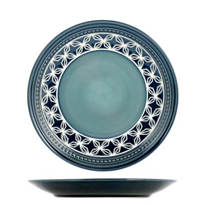 Minorca fruit plate in decorated stoneware cm 20