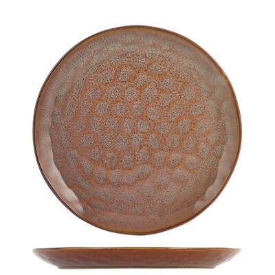 Mykonos fruit plate in copper stoneware cm 22