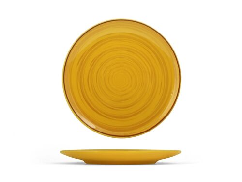 Piatto frutta Papaya in stone ware colore giallo forma coupe cm 19