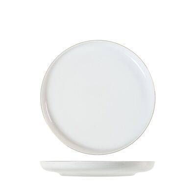 Plato fruta perla de porcelana blanca con hilo dorado cm 19.