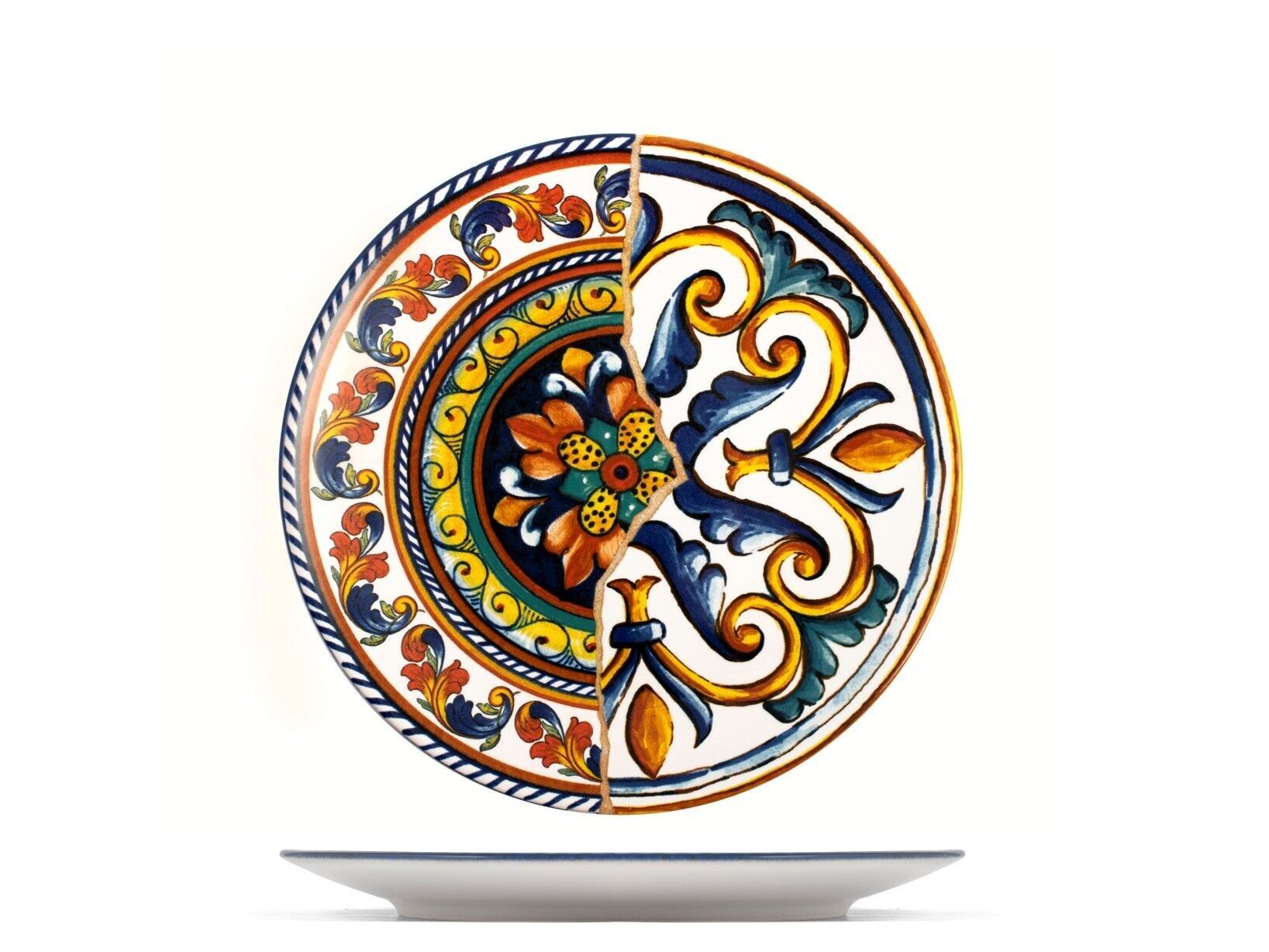 Piatto frutta Positano in stoneware decorato cm 21.