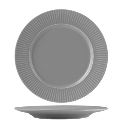 Quebec fruit plate in gray stoneware 21 cm