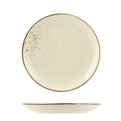 Reactive fruit plate in stoneware ivory 20.5 cm