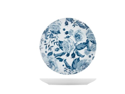 Piatto frutta Rose blu in porcellana decorata cm 21