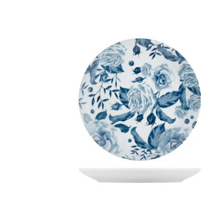 Piatto frutta Rose blu in porcellana decorata cm 21