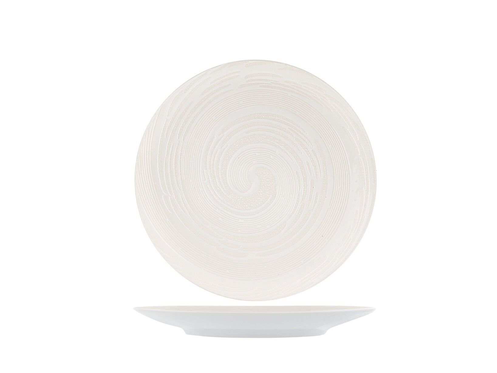Piatto frutta Vortex in stoneware bianco cm 20,5