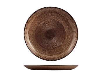 Assiette à fruits en verre Glam Bronze cm 21 couleur marron. 2