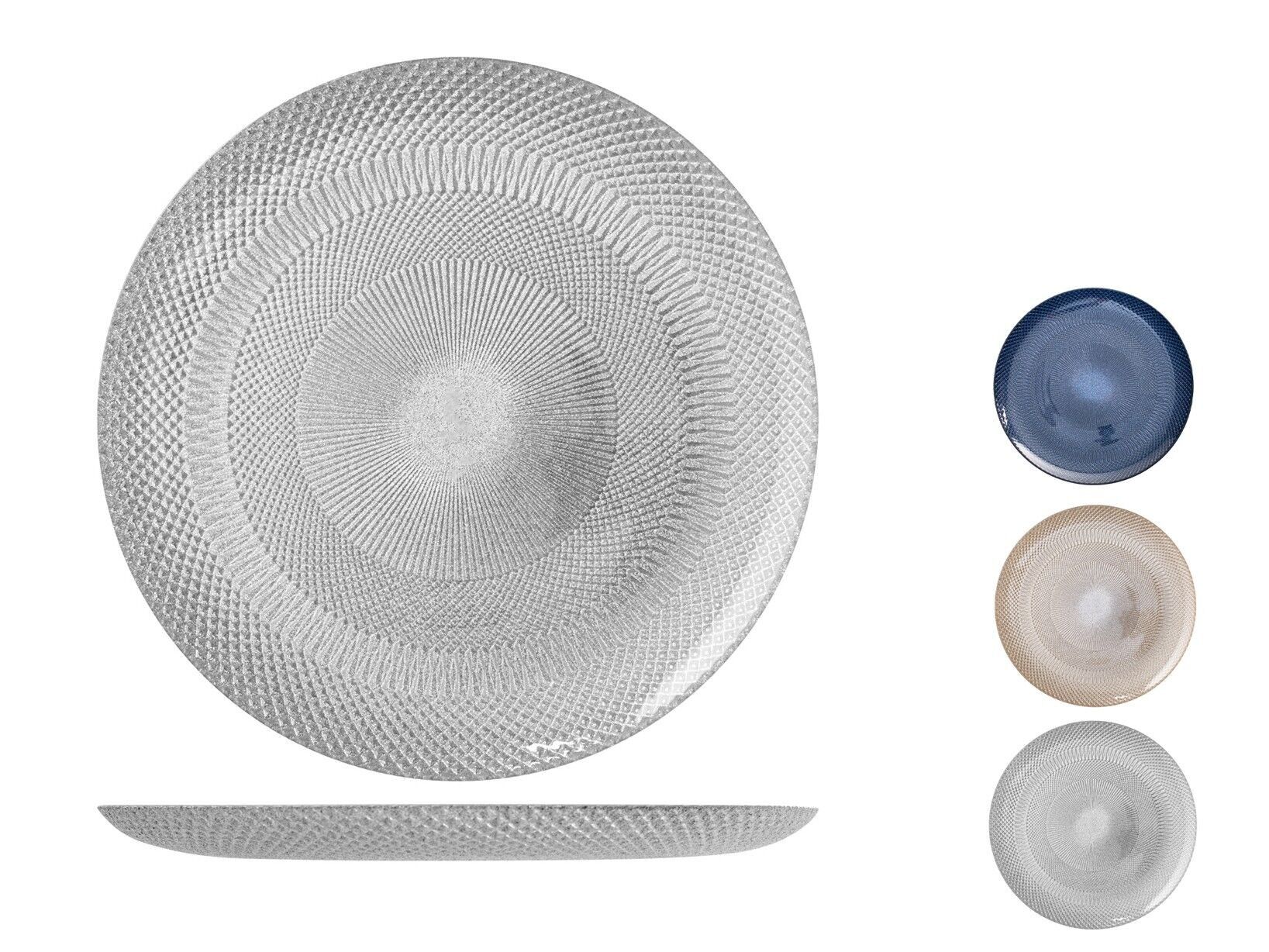 Piatto Glam in vetro 3 colori assortiti frutta cm 21