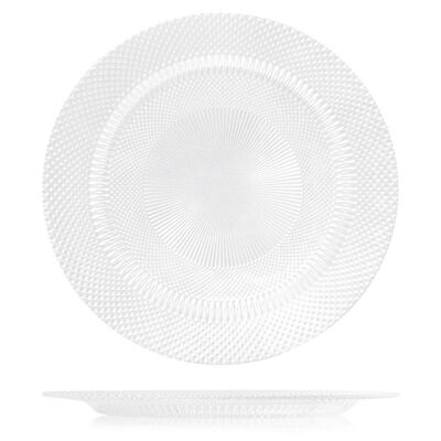 Glow plate in round transparent glass cm 33