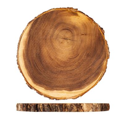 Round acacia wood plate 30 cm.