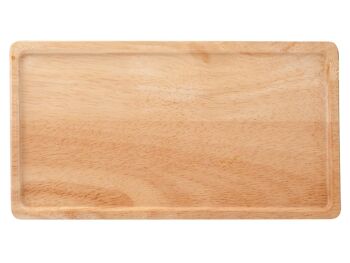 Assiette en bois naturel de forme rectangulaire 12x25 cm. 4