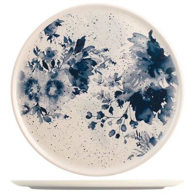 Indigo stoneware round plate 32 cm