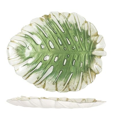 Jungle plate in decorated glass 26.5 cm. Guaranteed dishwasher safe up to 40 degrees.