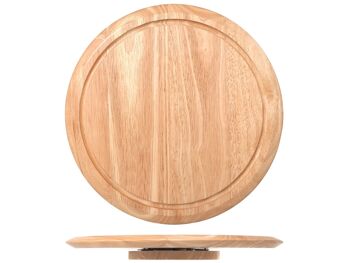 Assiette en bois pivotante 35 cm 2