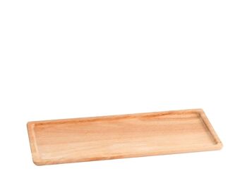 Assiette rectangulaire en bois naturel 12x20 cm 4
