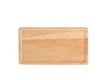 Assiette rectangulaire en bois naturel 12x20 cm 1