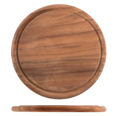 Plato Madera Oscura 25 cm