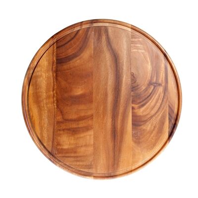 Platte aus dunklem Holz 36 cm