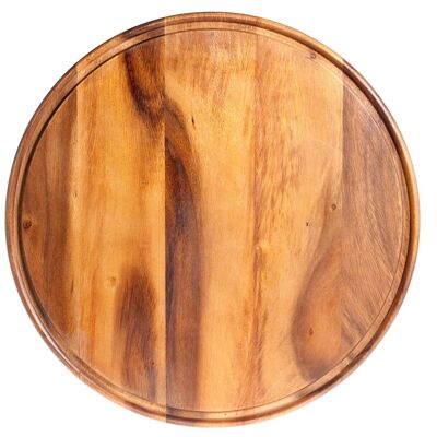 Platte aus dunklem Holz 46 cm