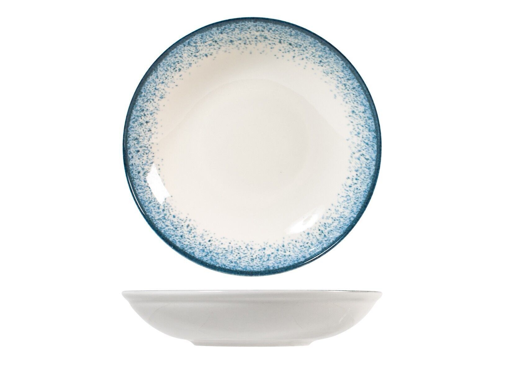 Piatto multiuso coupe Jupiter in porcellana colore azzurro e avorio cm 25.