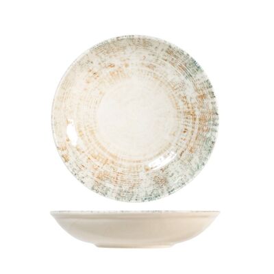 Plato multiusos Eris de porcelana beige de 25 cm.