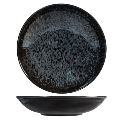 Uranusi Mehrzweckteller aus schwarzem Porzellan 25 cm.