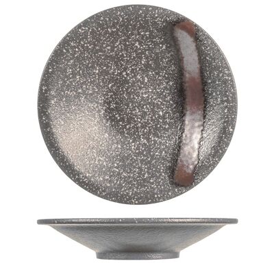 Nerobronzo plate in gray / bronze porcelain cm 26