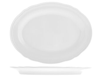 Assiette ovale Alba en porcelaine blanche 35,5 cm 4