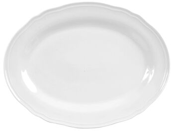 Assiette ovale Alba en porcelaine blanche 35,5 cm 3