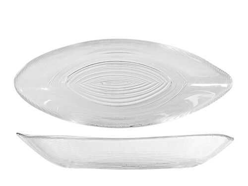 Piatto ovale Circle in vetro cm 24x9,5