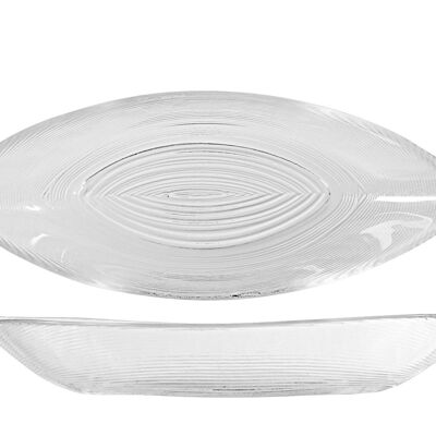Piatto ovale Circle in vetro cm 24x9,5